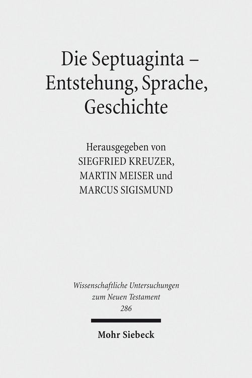 Produktbild: Die Septuaginta - Entstehung, Sprache, Geschichte