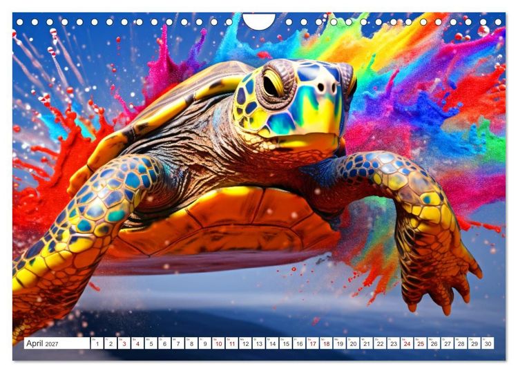 Produktbild: Farbsplash in der Tierwelt (Wandkalender 2027 DIN A4 quer), CALVENDO Monatskalender