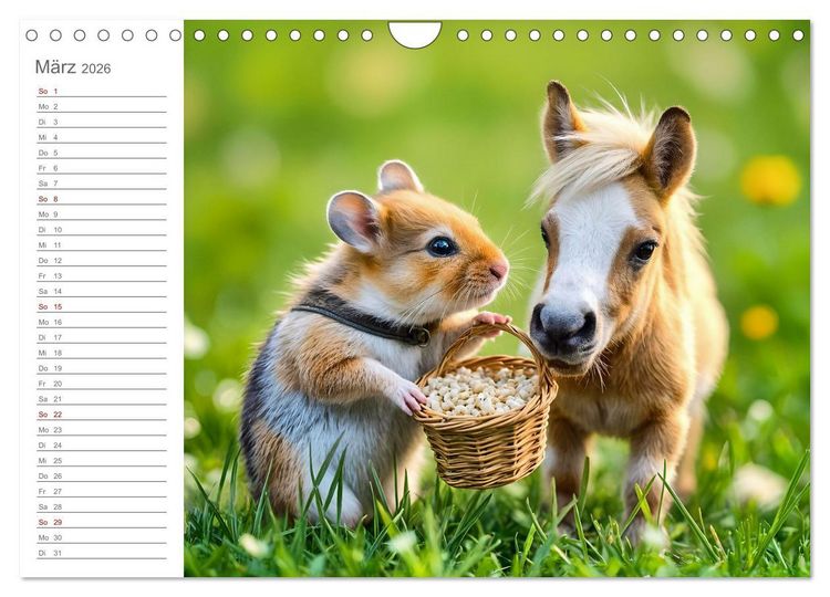 Produktbild: Hamsterhausen - Ein Hamster und seine tierischen Freunde (Wandkalender 2026 DIN A4 quer), CALVENDO Monatskalender