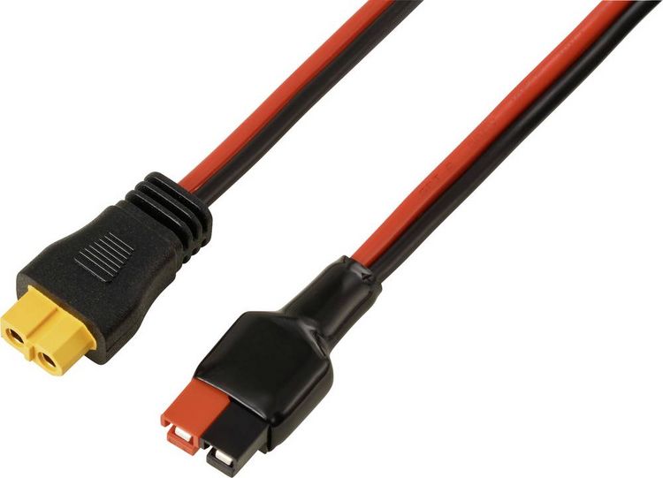 Produktbild: TRU COMPONENTS 30A Akkuanschluss an XT60-Kabel 0,5m TC-13619312 Schwarz, Rot Inhalt: 1St.