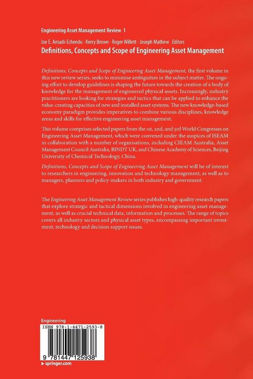 Produktbild: Definitions, Concepts and Scope of Engineering Asset Management