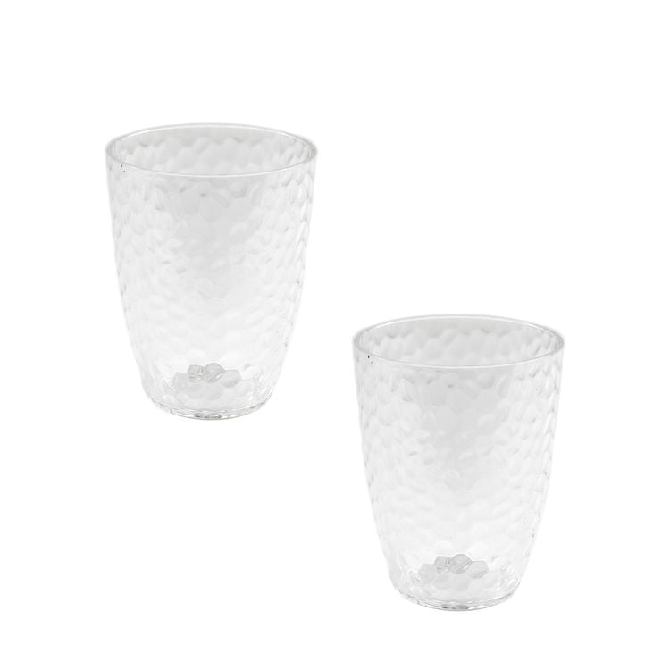 Produktbild: Neuetischkultur Wasserglas 2er Set Kunststoff mit Blaseneffekt