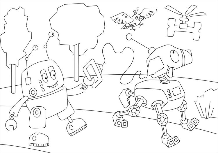 Produktbild: Metallic-Sticker Malbuch. Roboter