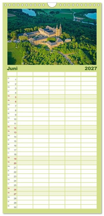 Produktbild: Familienplaner 2027 - Oberfranken aus der Vogelperspektive mit 5 Spalten (Wandkalender, 21 x 45 cm) CALVENDO