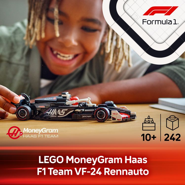 Produktbild: LEGO Speed Champions MoneyGram Haas F1 Team VF-24 Rennauto Modell 77250