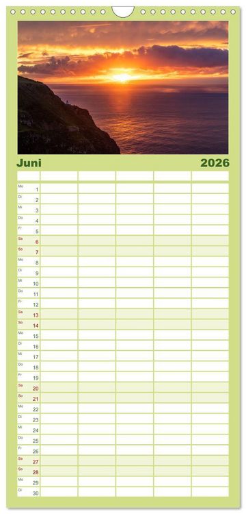 Produktbild: Familienplaner 2026 - Madeira - Eine Perle im Atlantischen Ozean mit 5 Spalten (Wandkalender, 21 x 45 cm) CALVENDO
