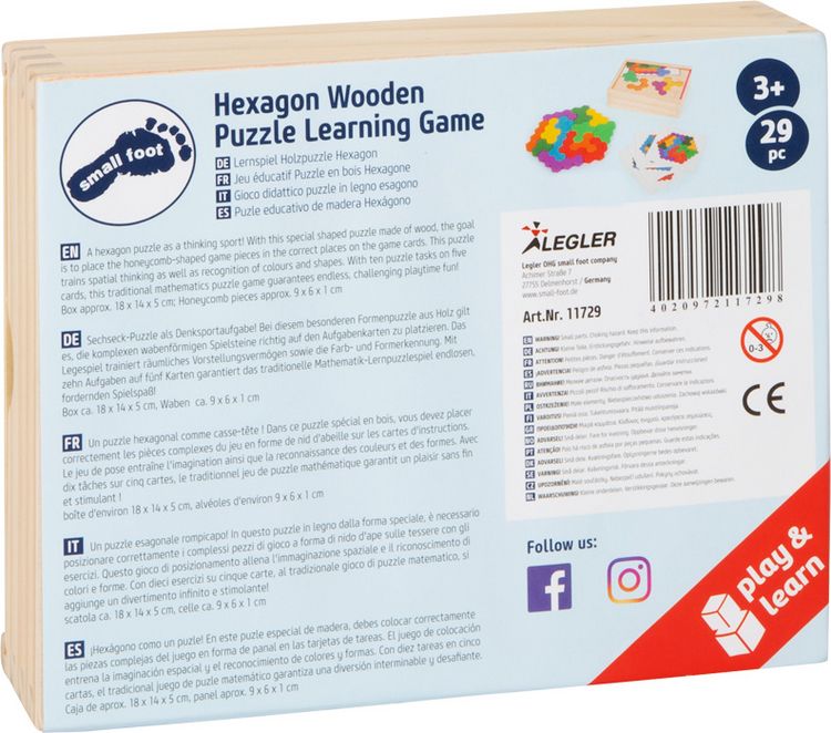 Produktbild: Lernspiel Holzpuzzle Hexagon