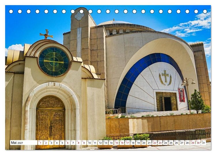 Produktbild: Katholische und orthodoxe Kirchen in Tirana und Shkodra, Albanien (Tischkalender 2027 DIN A5 quer), CALVENDO Monatskalender