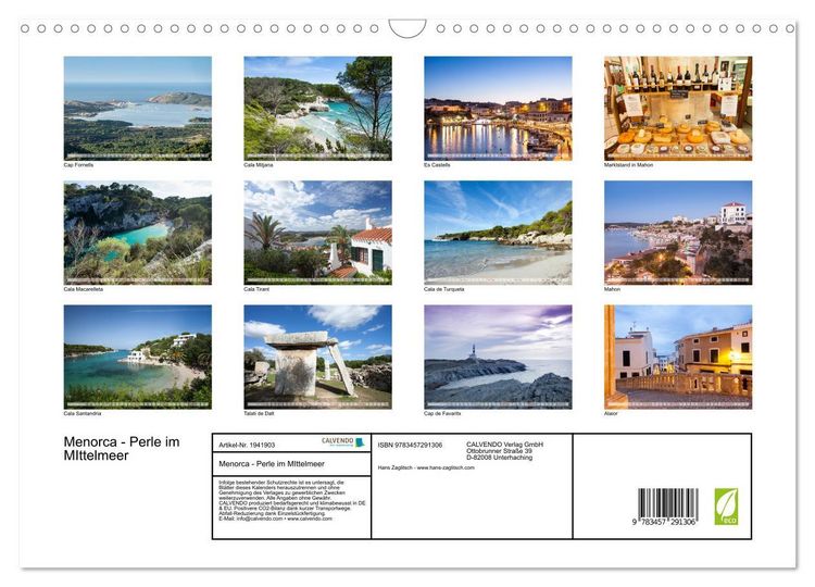 Produktbild: Menorca - Perle im MIttelmeer (Wandkalender 2026 DIN A3 quer), CALVENDO Monatskalender