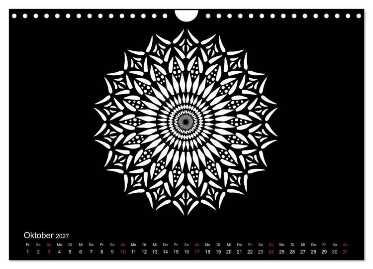 Produktbild: Entspannung und Ruhe durch Mandalas (Wandkalender 2027 DIN A4 quer), CALVENDO Monatskalender