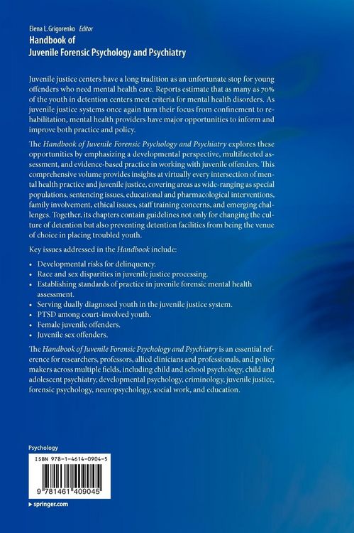 Produktbild: Handbook of Juvenile Forensic Psychology and Psychiatry