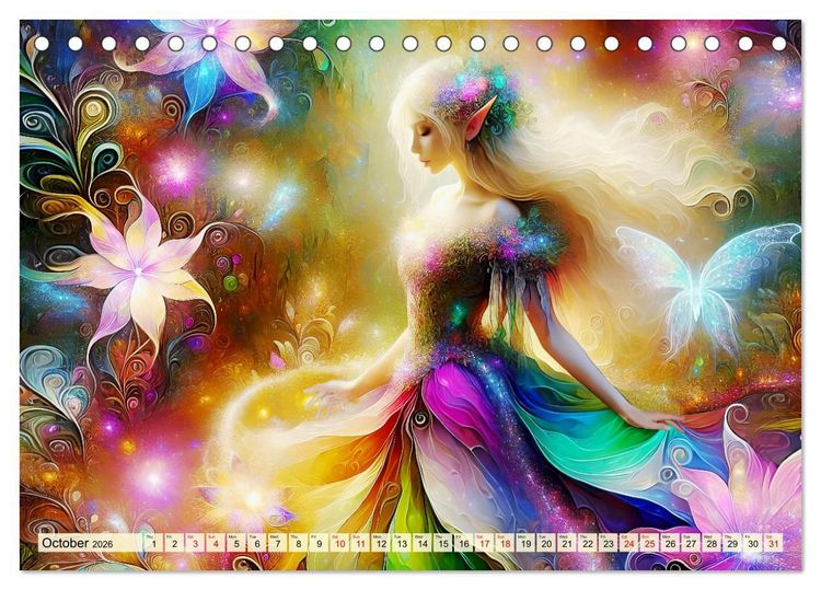 Produktbild: The flower elves Enchanting harmony (Desk Calendar 2026 DIN A5 landscape), CALVENDO 12 Month DeskCalendar