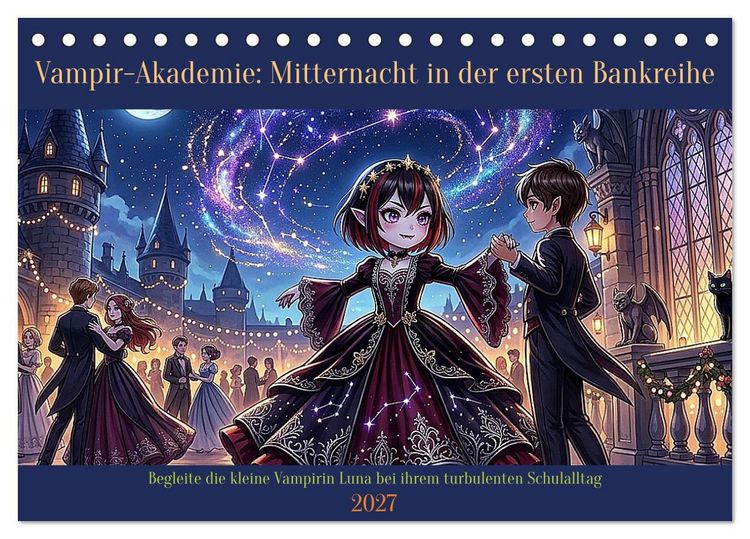 Produktbild: Vampir-Akademie: Mitternacht in der ersten Bankreihe (Tischkalender 2027 DIN A5 quer), CALVENDO Monatskalender