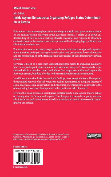 Produktbild: Inside Asylum Bureaucracy: Organizing Refugee Status Determination in Austria