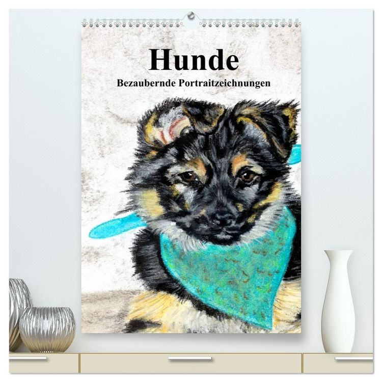 Produktbild: Hunde - Bezaubernde Portraitzeichnungen (hochwertiger Premium Wandkalender 2026 DIN A2 hoch), Kunstdruck in Hochglanz
