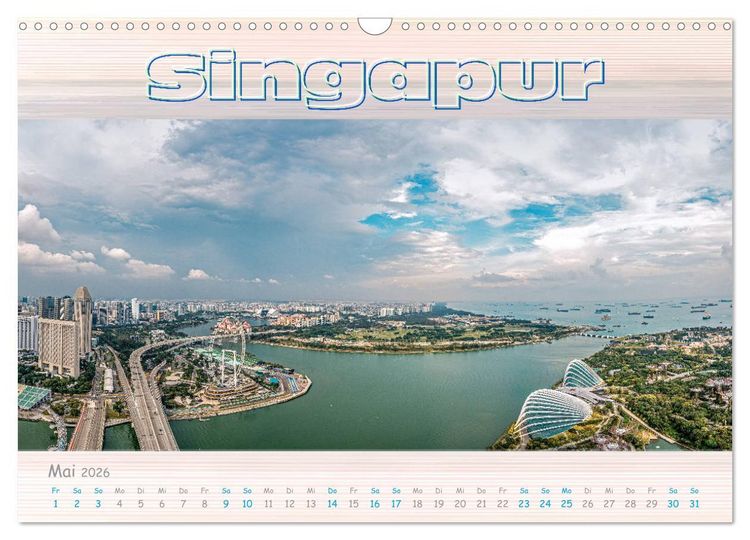 Produktbild: Singapur als Panorama (Wandkalender 2026 DIN A3 quer), CALVENDO Monatskalender
