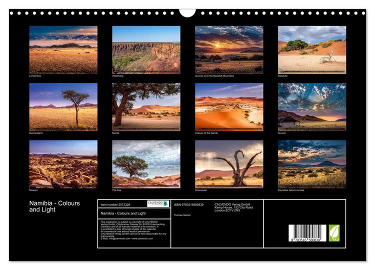 Produktbild: Namibia - Colours and Light (Wall Calendar 2026 DIN A3 landscape), CALVENDO 12 Month Wall Calendar
