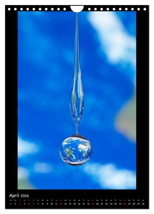 Produktbild: Au&szlig;ergew&ouml;hnliche Kunst - Wasser Tropfenfotografie (Wandkalender 2026 DIN A4 hoch), CALVENDO Monatskalender