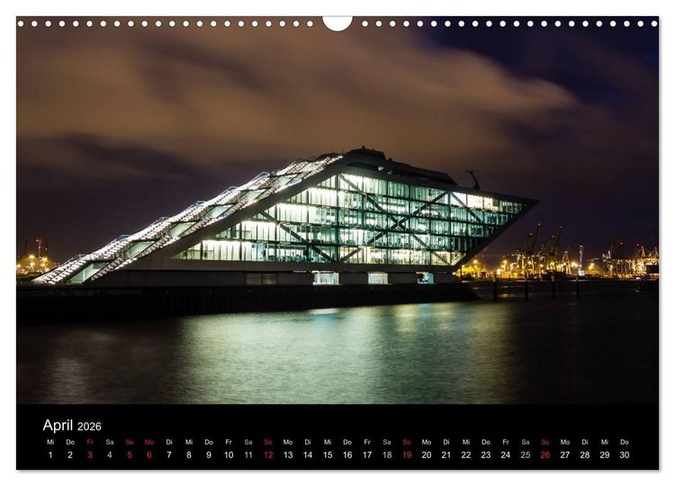 Produktbild: Hamburg - N&auml;chtliche Impressionen (Wandkalender 2026 DIN A3 quer), CALVENDO Monatskalender