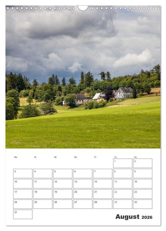 Produktbild: Wittgenstein &ndash; Eine Region mit beeindruckend sch&ouml;ner Landschaft (Wandkalender 2026 DIN A3 hoch), CALVENDO Monatskalender