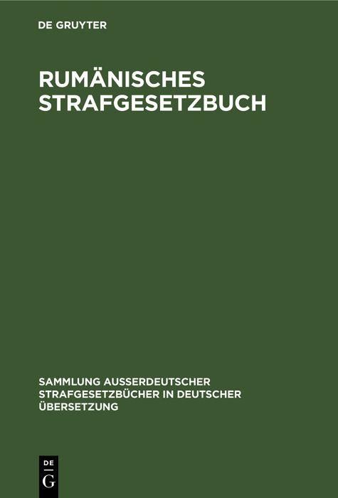 Produktbild: Rum&auml;nisches Strafgesetzbuch