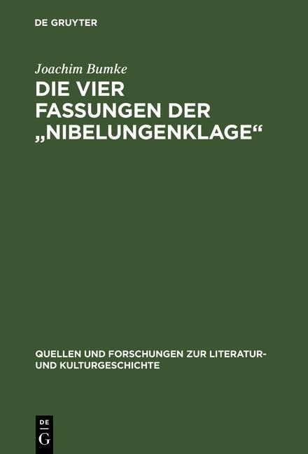 Produktbild: Die vier Fassungen der "Nibelungenklage"