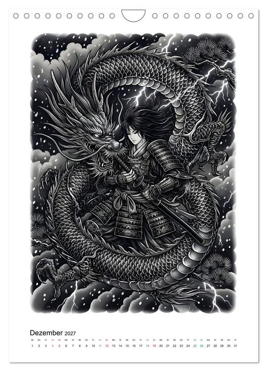 Produktbild: Irezumi - Japans Seele in zwei Farben (Wandkalender 2027 DIN A4 hoch), CALVENDO Monatskalender