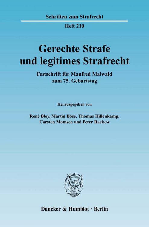 Produktbild: Gerechte Strafe und legitimes Strafrecht.