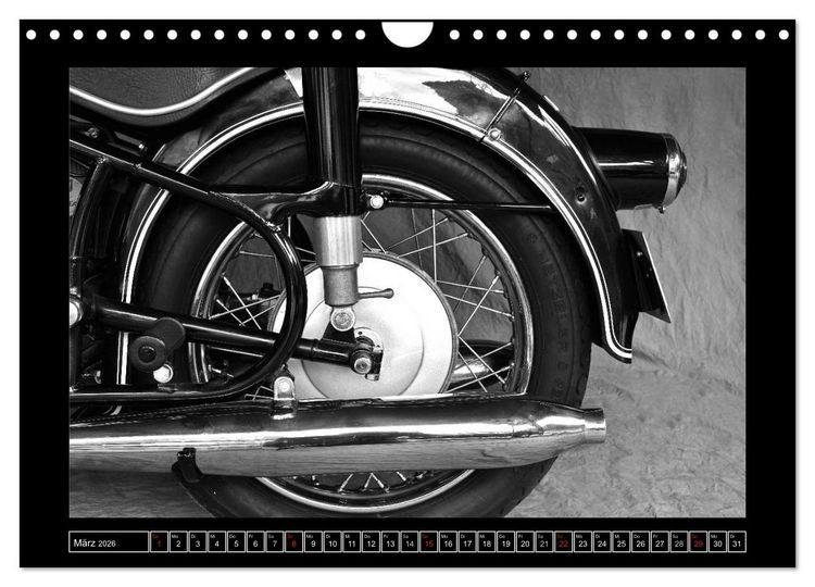 Produktbild: BMW R69S in schwarzweiss (Wandkalender 2026 DIN A4 quer), CALVENDO Monatskalender