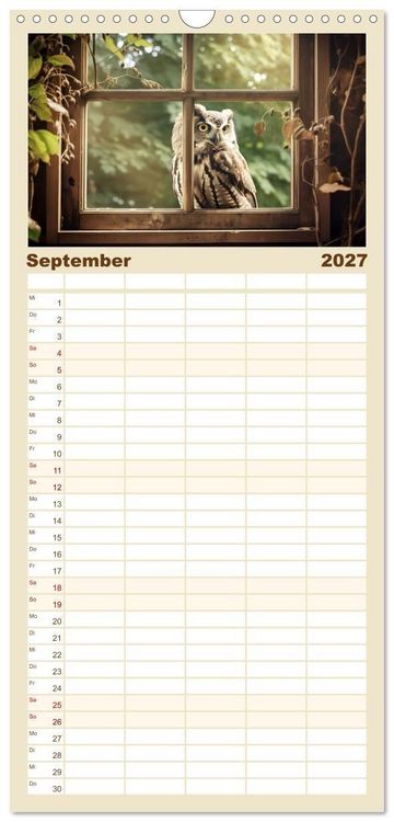 Produktbild: Familienplaner 2027 - Aus dem Fenster geblickt mit 5 Spalten (Wandkalender, 21 x 45 cm) CALVENDO