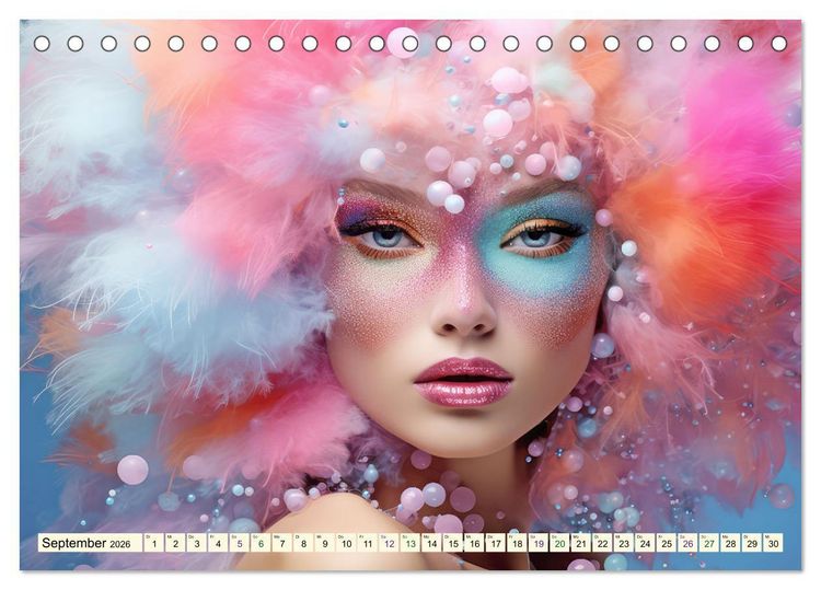 Produktbild: Haarpracht - KI-Bilder (Tischkalender 2026 DIN A5 quer), CALVENDO Monatskalender