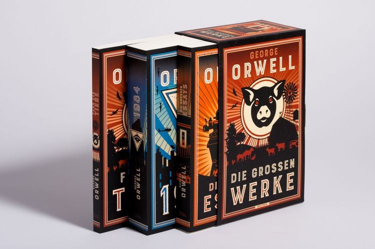 Produktbild: George Orwell, Die gro&szlig;en Werke. Farm der Tiere, 1984, Die gro&szlig;en Essays. Im Schuber