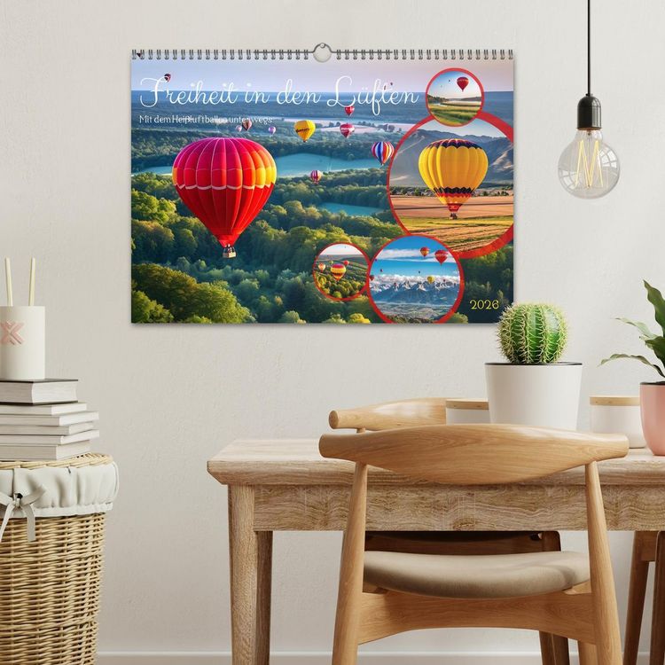 Produktbild: Freiheit in den L&uuml;ften . Mit dem Hei&szlig;luftballon unterwegs (Wandkalender 2026 DIN A3 quer), CALVENDO Monatskalender