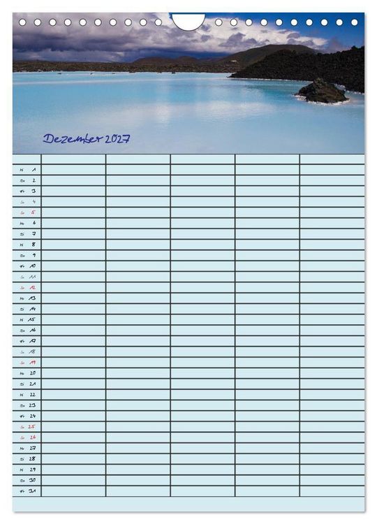 Produktbild: Island Familienplaner (Wandkalender 2027 DIN A4 hoch), CALVENDO Monatskalender