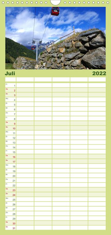 Produktbild: Familienplaner S&uuml;dtirol 2022 (Wandkalender 2022 , 21 cm x 45 cm, hoch)