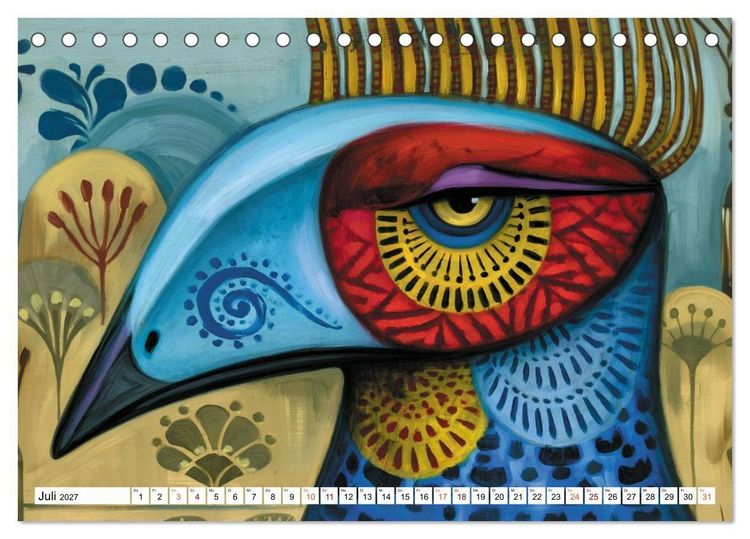 Produktbild: Schr&auml;ge V&ouml;gel im Blick (Tischkalender 2027 DIN A5 quer), CALVENDO Monatskalender