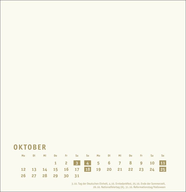 Produktbild: Premium-Bastelkalender gold groß 2026