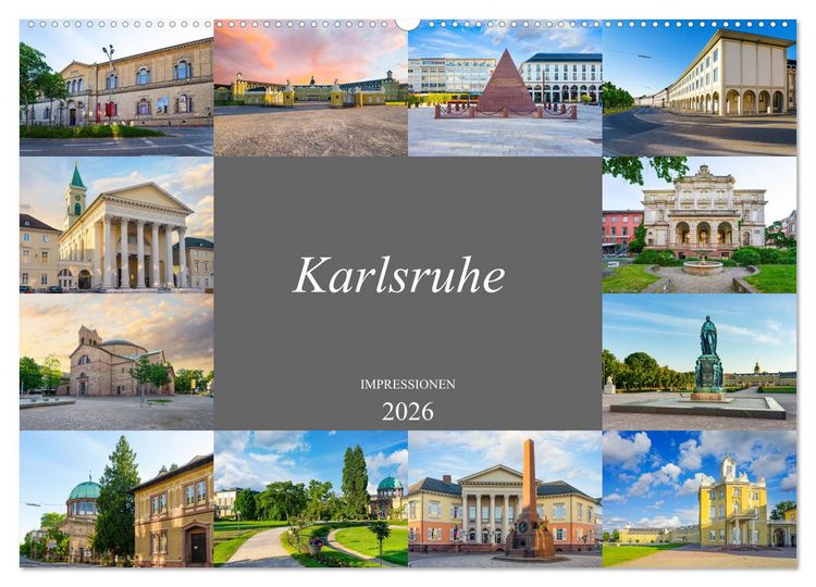 Produktbild: Karlsruhe Impressionen (Wandkalender 2026 DIN A2 quer), CALVENDO Monatskalender