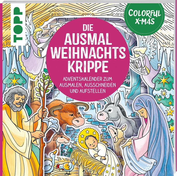 Produktbild: Colorful Christmas - Die Ausmal-Weihnachtskrippe (Adventskalender)