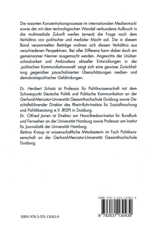 Produktbild: Machtkonzentration in der Multimediagesellschaft?