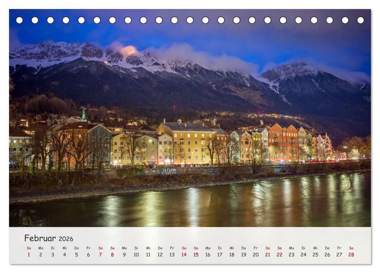 Produktbild: Innsbruck - Die sch&ouml;ne Hauptstadt Tirols (Tischkalender 2026 DIN A5 quer), CALVENDO Monatskalender