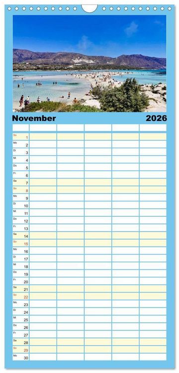 Produktbild: Familienplaner 2026 - Kretas Wilder Westen mit 5 Spalten (Wandkalender, 21 x 45 cm) CALVENDO