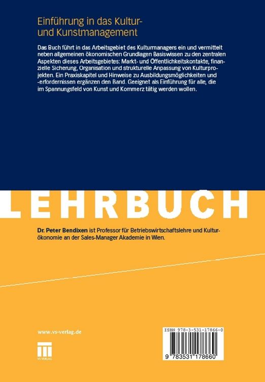 Produktbild: Einf&uuml;hrung in das Kultur- und Kunstmanagement