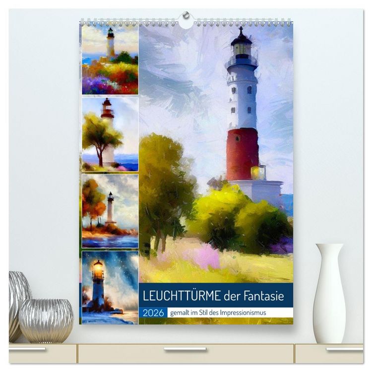 Produktbild: Leuchtt&uuml;rme der Fantasie (hochwertiger Premium Wandkalender 2026 DIN A2 hoch), Kunstdruck in Hochglanz