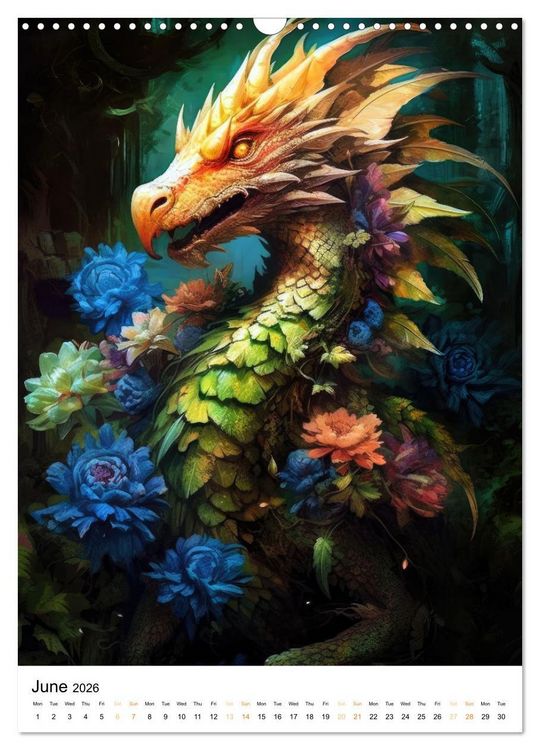 Produktbild: Mystical Drakes (Wall Calendar 2026 DIN A3 portrait), CALVENDO 12 Month Wall Calendar