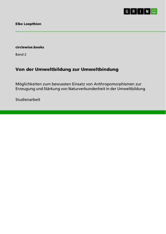 Produktbild: Von der Umweltbildung zur Umweltbindung