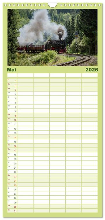Produktbild: Familienplaner 2026 - Dampferlebnis im Harz mit 5 Spalten (Wandkalender, 21 x 45 cm) CALVENDO