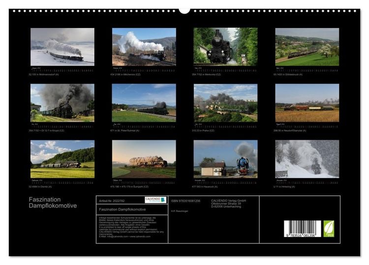Produktbild: Faszination Dampflokomotive (hochwertiger Premium Wandkalender 2026 DIN A2 quer), Kunstdruck in Hochglanz
