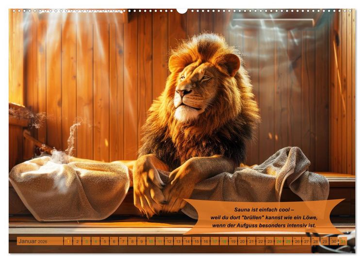Produktbild: Tierisch lustige Saunafreunde (Wandkalender 2026 DIN A2 quer), CALVENDO Monatskalender