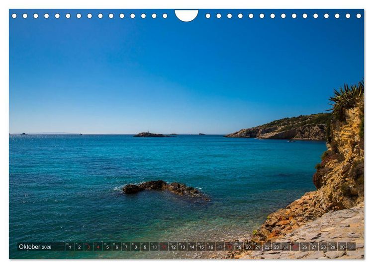 Produktbild: Ibiza K&uuml;ste, Buchten und Str&auml;nde (Wandkalender 2026 DIN A4 quer), CALVENDO Monatskalender